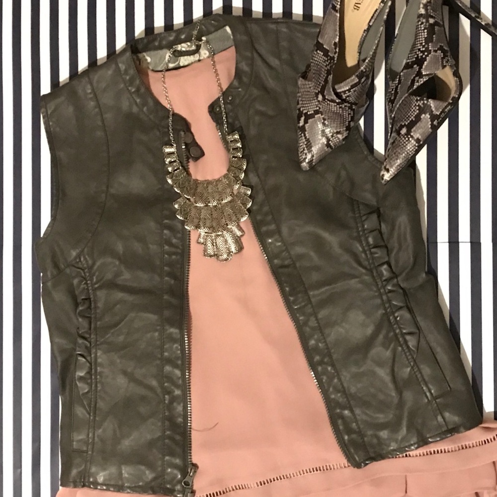 Faux leather vest